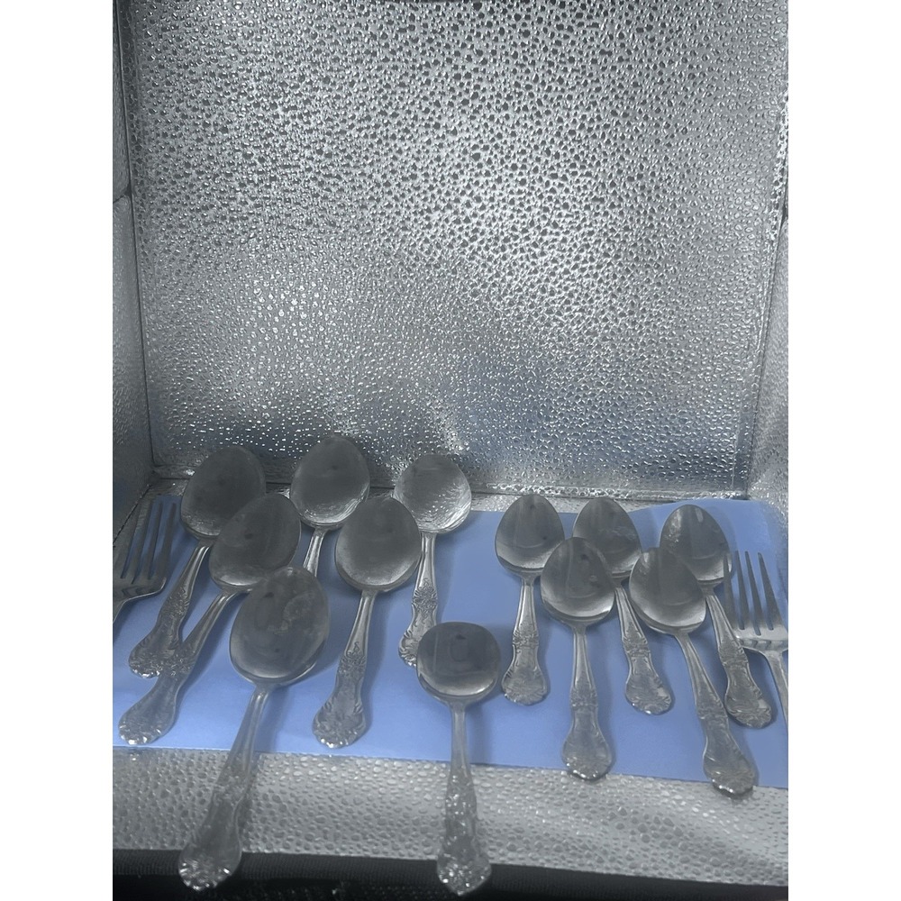 Rogers Stainless China Stanley Roberts Love Joy Flatware 21 Piece Spoon Fork Kni